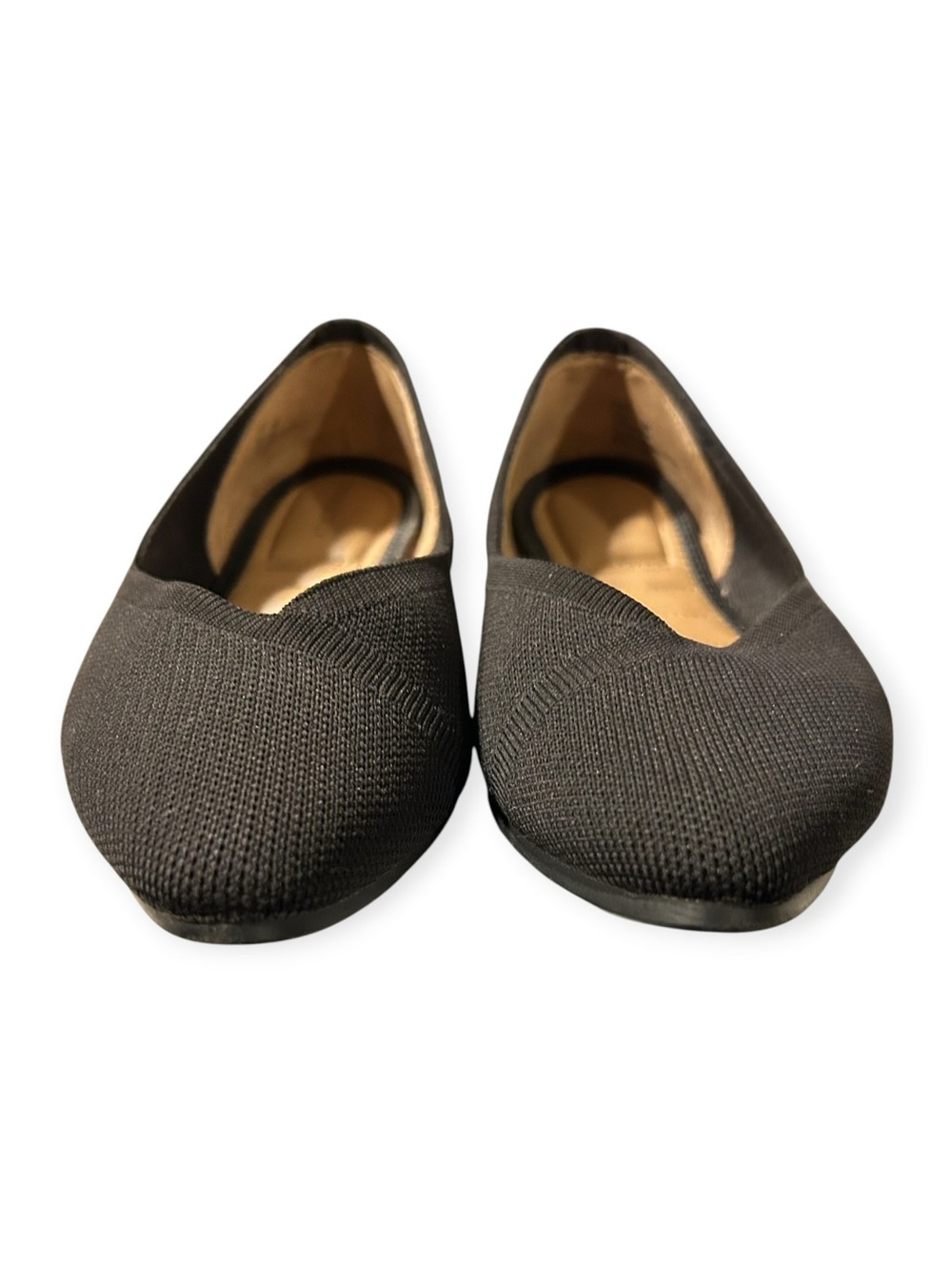 Cynthia Rowley Black Slip-On Knit Pointed Toe Ballet Flats - Size 8